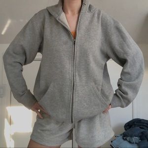 Oversized grey zip up  sweater